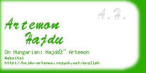 artemon hajdu business card